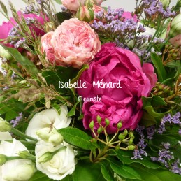 bouquet rond champêtre coloré