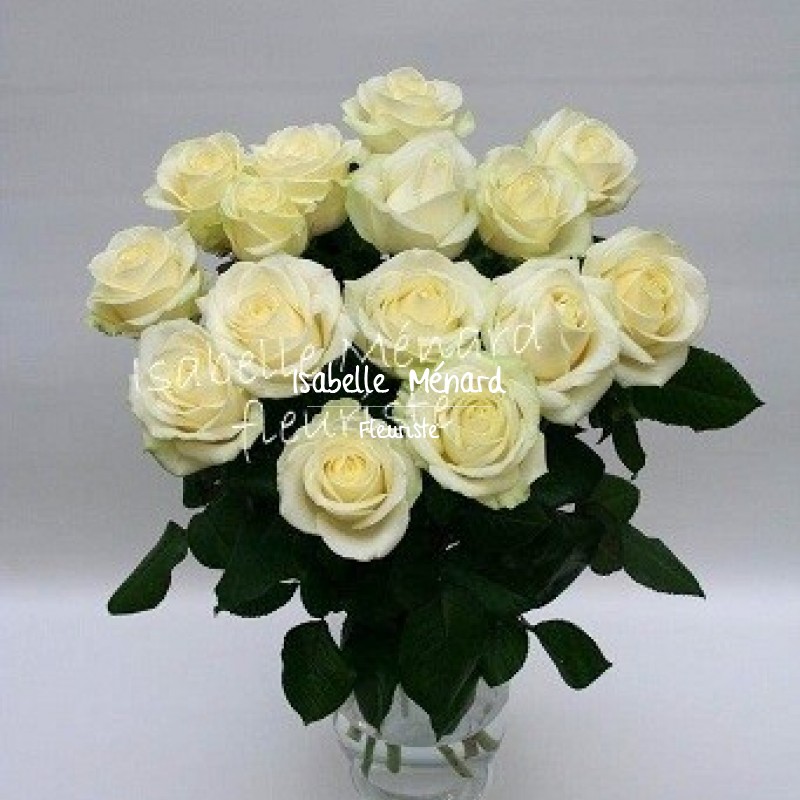 bouquet de grandes roses blanches