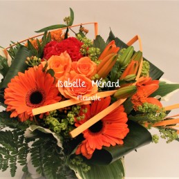 bouquet rond tons chauds