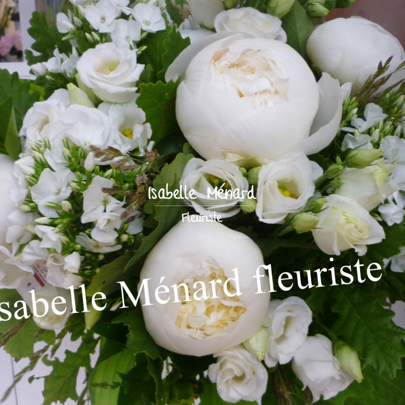 Bouquet blanc et ses pivoines