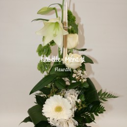 bouquet linéaire blanc