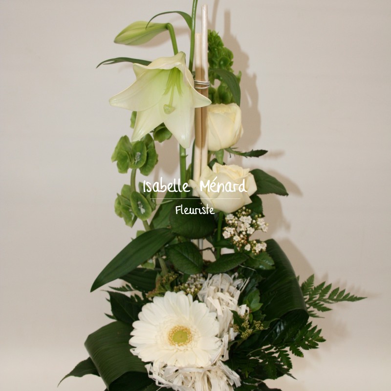 bouquet linéaire blanc