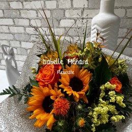 bouquet rond chaleureux