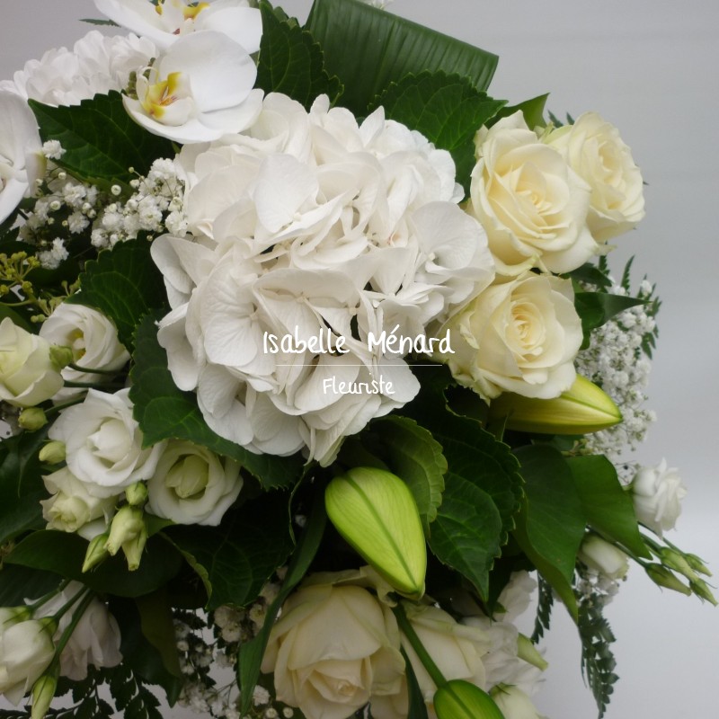 bouquet rond blanc