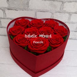box coeur et ses roses rouges